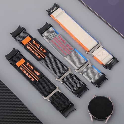 Image of Trail Loop for Samsung Galaxy Watch 7 /6 /5 /4 Strap 40mm 44mm /5 pro 45mm /6 Classic 43mm 47mm,No Gap One Click Rugged Sport Nylon Band for Samsung Watch 4 Classic Strap 46mm 42mm Men Women
