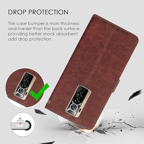 Image of Amazon Brand - Solimo Flip Leather Mobile Cover (Soft, Flexible & Kickstand Back case) Compatible for Tecno Phantom X 4G (Brown)