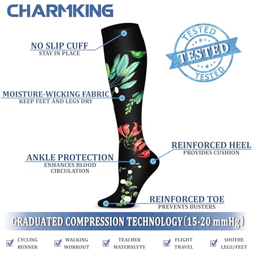 Image of Compression Socks (7 Pairs), 15-20 mmhg is BEST Graduated Athletic & Medical for Men & Women, Running, Flight, Travel, Nurses, Pregnant - Boost Performance, Blood Circulation