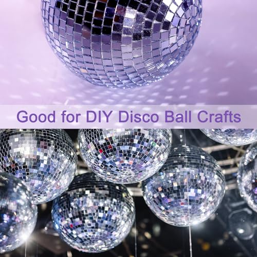 Bolas de discoteca sin imperfecciones usando azulejos de espejo de mosaico autoadhesivos 7