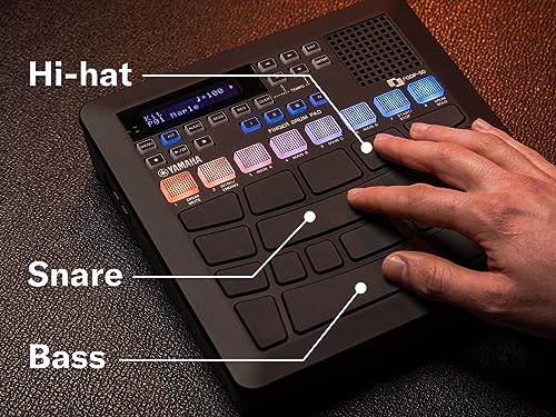 Image of Yamaha Finger Drum Pad - Portable Electronic Drum Pad with Built-In Sounds, Speaker, USB MIDI, and Battery Power for On-the-Go Music Making FGDP-50 | 8 Touch-Sensitive Rgb Pads, 48 Preset Kits, 1, 500 Voices, Built-in Speaker, Rechargeable Battery, USB Midi and Audio