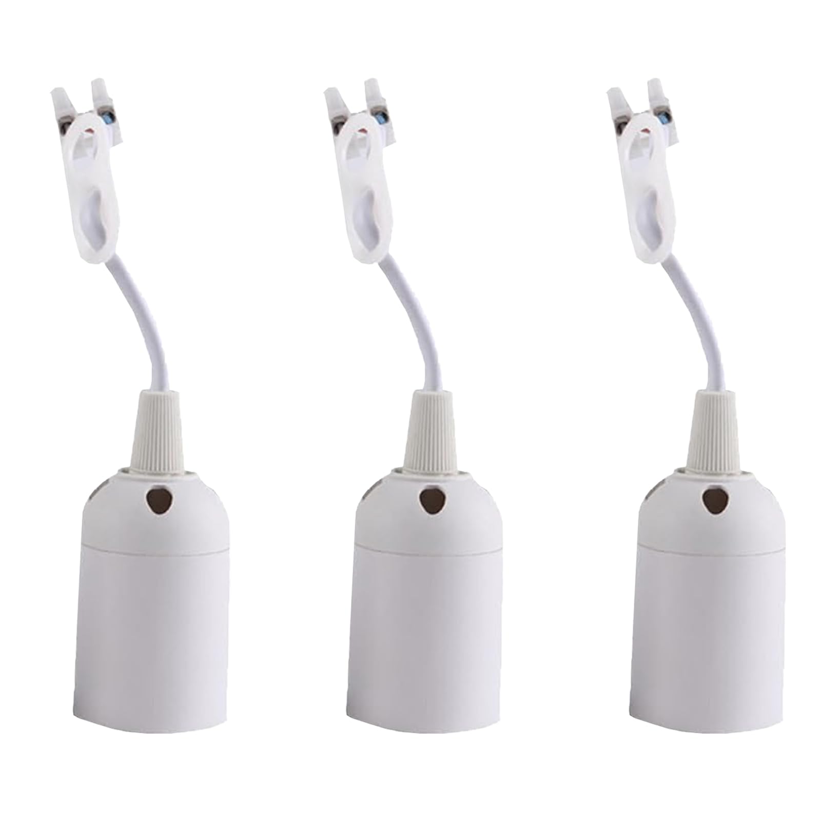 Lampenfassung, 3 Stück E27 Baufassung Mit Kabel, Weiß