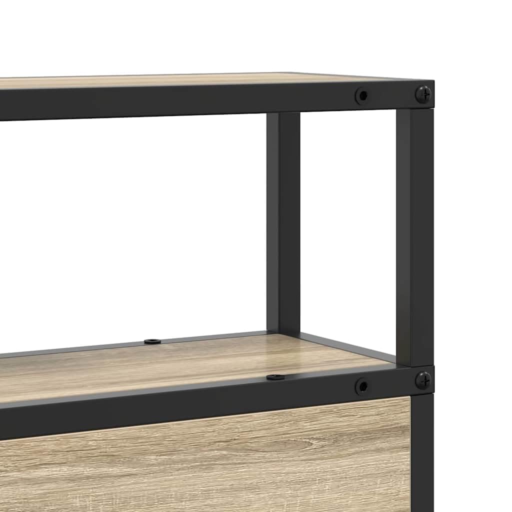 vidaXL Stauraum-Kopfteil mit Speicher Sonoma-Eiche Holzwerkstoff, Moderner Schlafzimmer, rechteckiges Kopfteil mit Stauraum, praktische Regale, stylisches Design, trendgemäßes Möbelstück