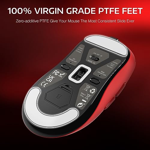 Image of ATTACK SHARK X3 Lightweight Wireless Gaming Mouse with Tri-Mode 2.4G /USB-C Wired /Bluetooth,26K DPI, PAW3395 Optical Sensor,Kailh GM8.0 Switch,5 programmable Buttons for PC /Win /Mac(Red)