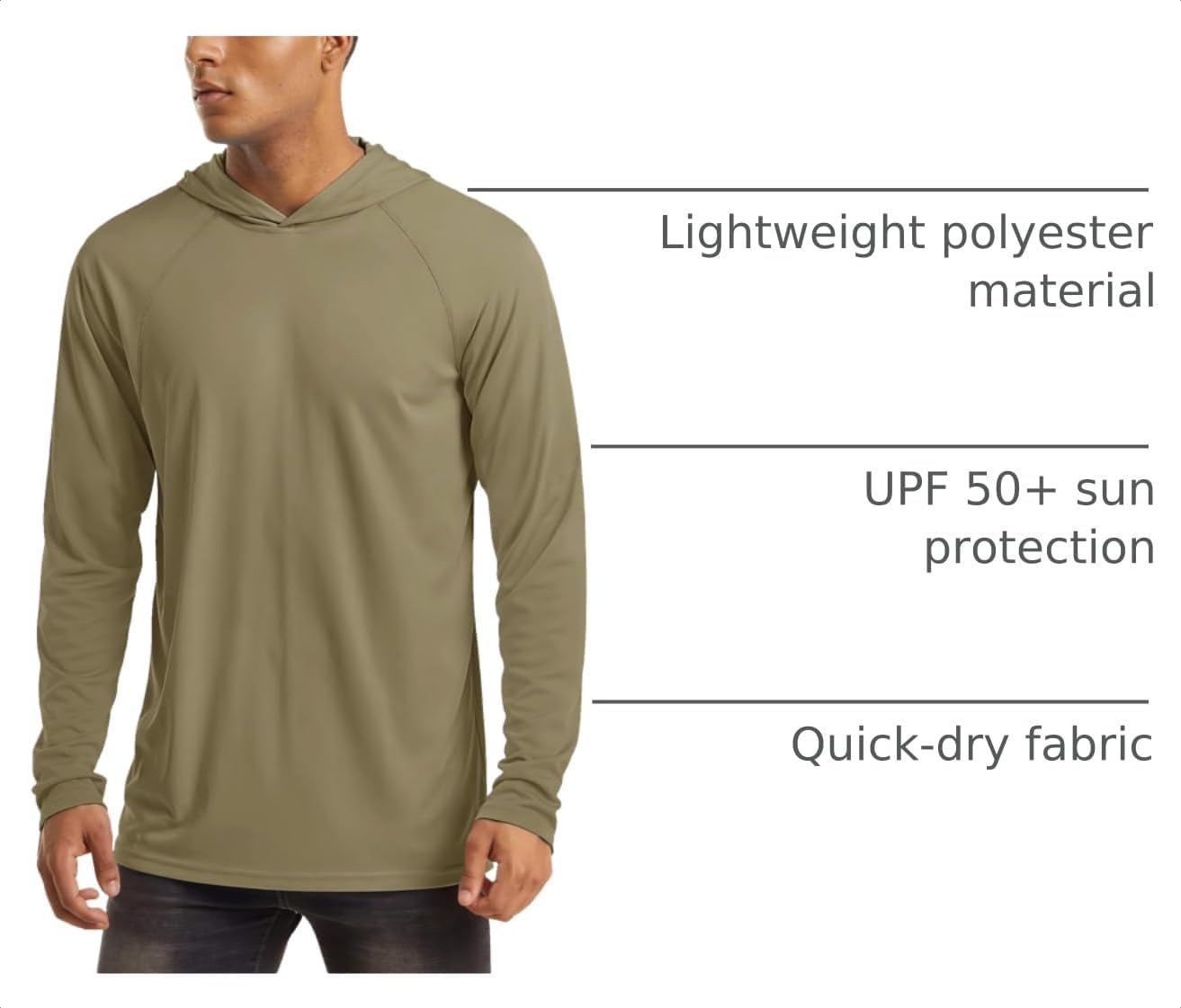 MAGCOMSEN Men's Hooded UPF 50+ Sun Protection T Shirts Long Sleeve Athletic Fishing Shirts Rash Guards image 4