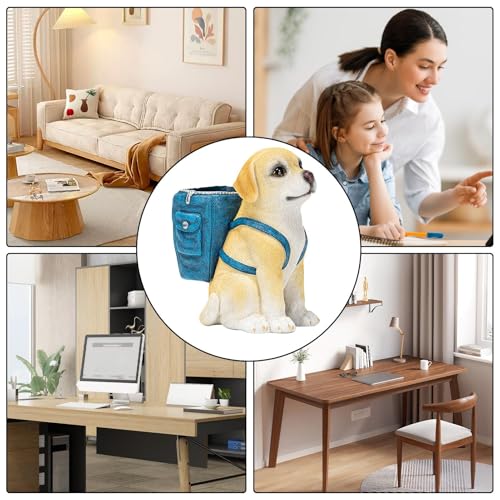 Statue de chien porte-stylo pour décoration de bureau