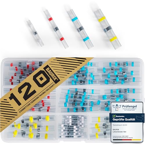 Connettori per saldatura con tubo termoretraibile, 150 pezzi, connettori per saldatura, colore rosso, AWG22-18, impermeabili, termoretraibili isolati, connettori per l'industria elettronica