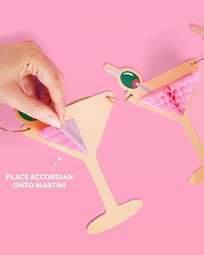 Miniatura 4 de xo, Fetti Cartel de papel de aluminio dorado desplegable 3D de Martini  5 pies  Decoración de despedida de soltera, cartel de fiesta de cumpleaños,