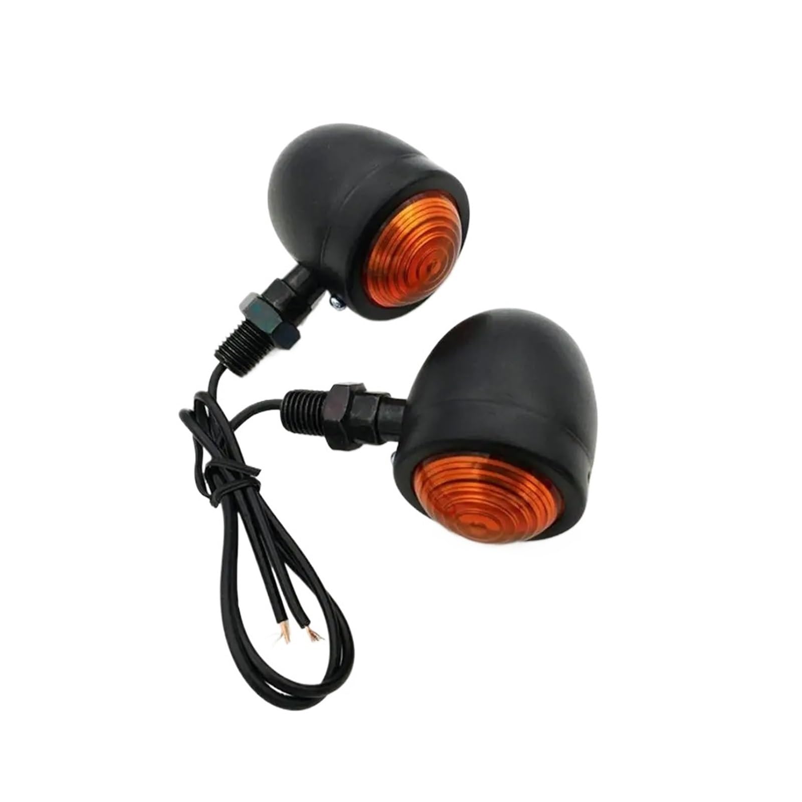1 par LED universales Motocicleta ámbar Negro Giro luz señal