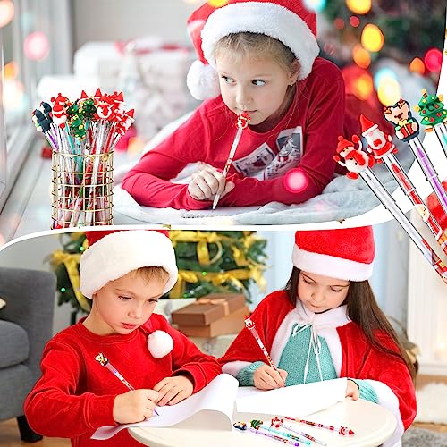 Yexiya 100 lápices de grafito apilables Navidad miniatura 4
