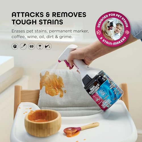 Image of Shark StainForce Dual-Formula Refill Cartridge with Reusable Spray Head, Stain & Odor Remover for Shark StainForce Portable Stain Cleaner, for Carpet, Area Rug, Upholstery, Cars, 16.9oz, HXCM500S