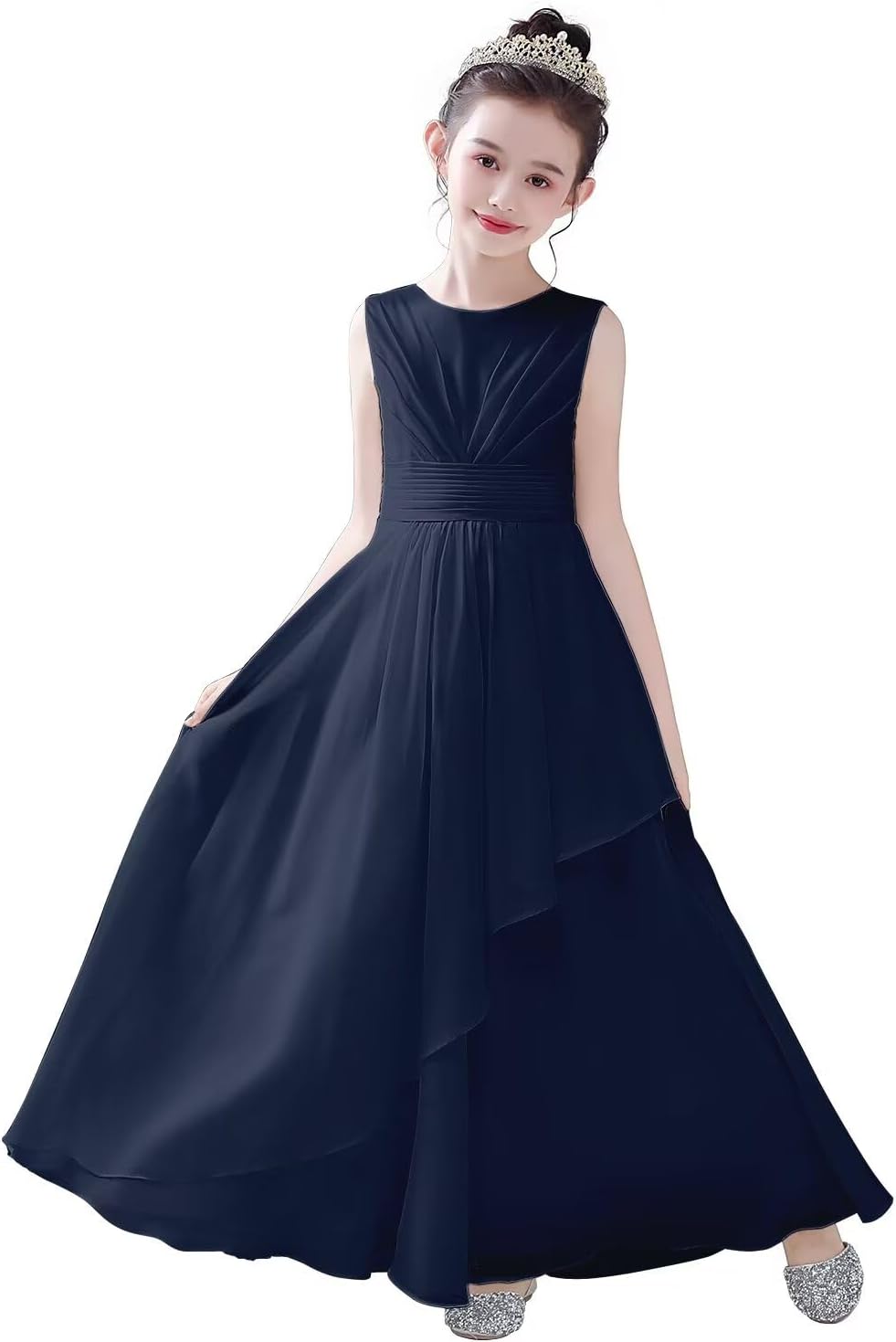 dideyttawl Chiffon Flower Girl Dresses Wedding Junior Bridesmaid Dress Evening Party Girls Formal Gown Princess Dress