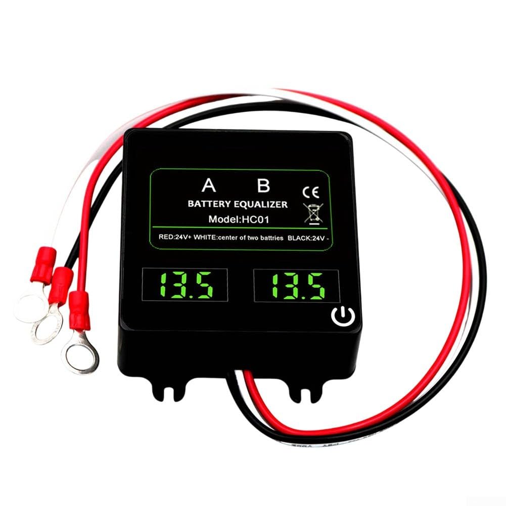 HC01 Touch Balancer Equalizer 24 V pour 2 x 12 V plomb-acide et pour batteries Lifepo4 avec protection contre l'inversion de polarité 70 x 70 mm (HC01-SW)