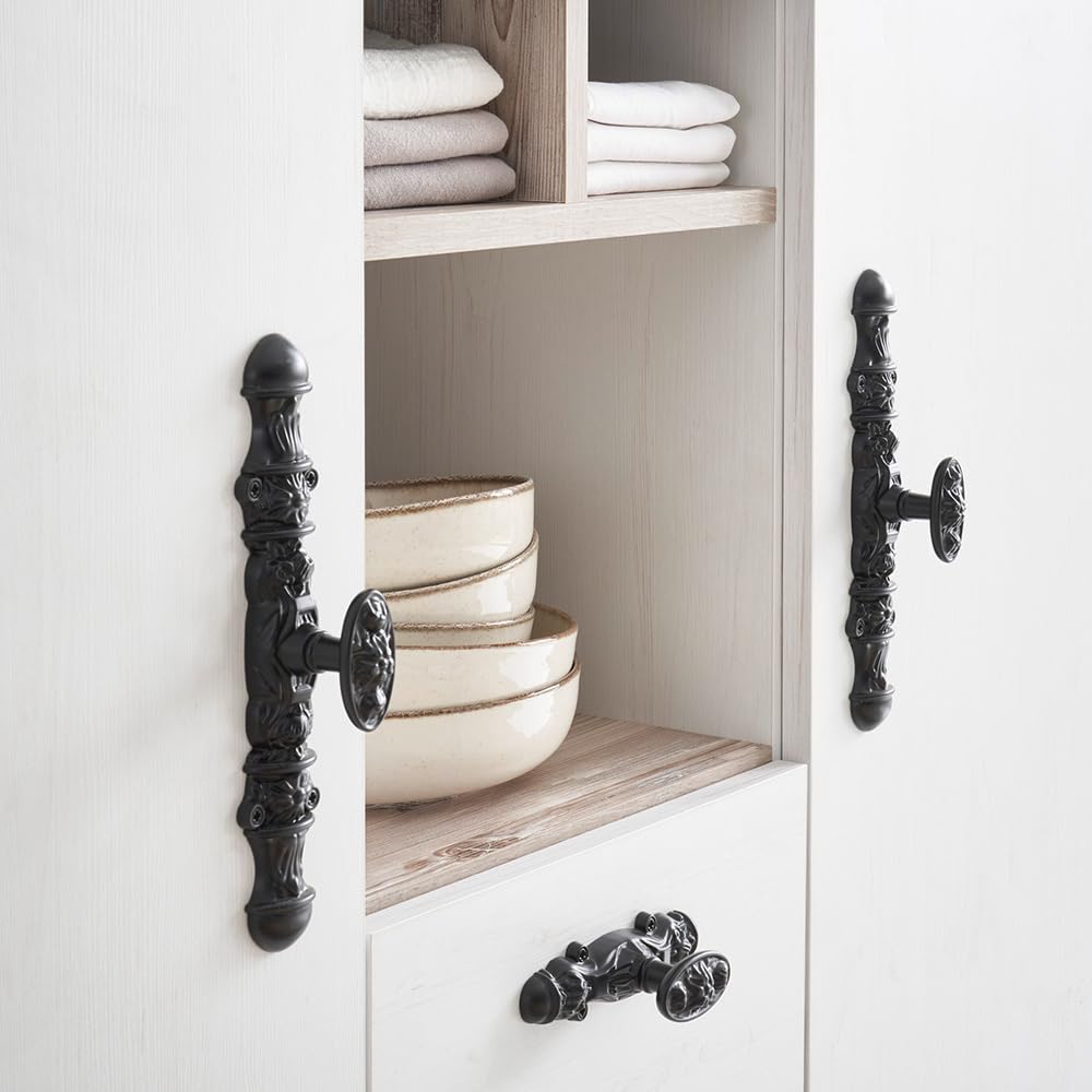Lomadox Küchen Set 5-teilig in Pinie weiß Nb. mit Absetzungen in Pinie dunkel Nb., im Landhaus Stil Softclose-Funktion Spülenschrank Hängeschank Theke