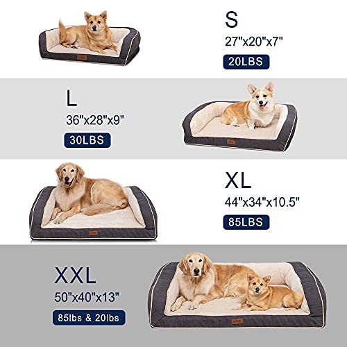 Emme Sofa Style Orthopedic Dog Beds, Deluxe Pet Couch Bed With Egg Foam Mattress And Removable Washable Fleece Cover For Small, Medium And Large Dogs (Grey, Small) #TOP6