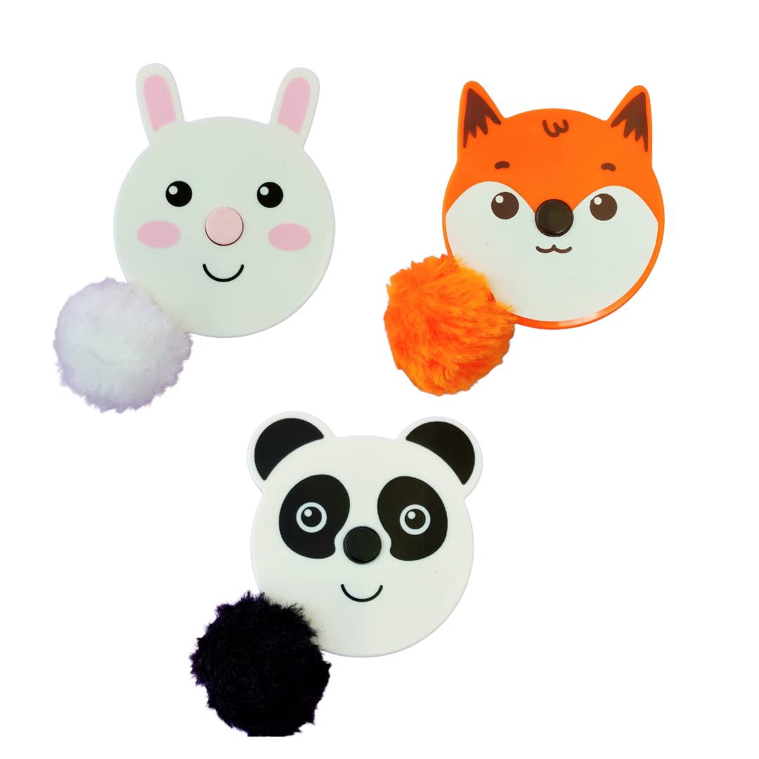 Animal tape measure with pompom fluffy tails (Set of 3 tape measures)