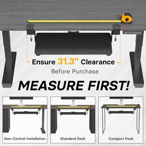 Image of BONTEC Under Desk Keyboard Tray, Pull-Out Keyboard & Mouse Platform