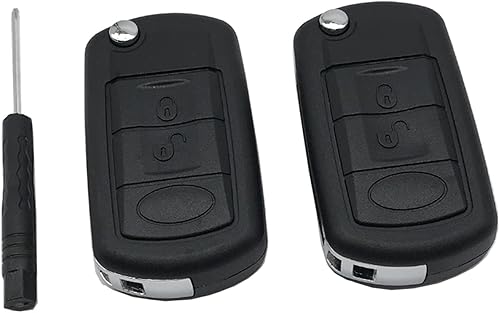 Funda para llavero Land Rover LR3 Discovery Range Rover Sport con 3 botones abatibles, plegable, repuesto para llave de automóvil (2)