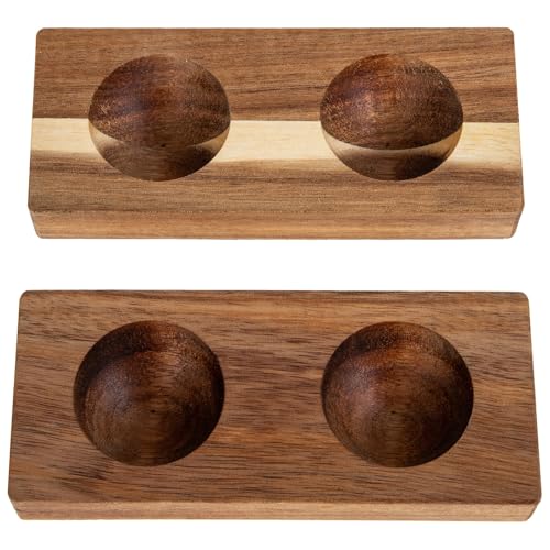 TOYANDONA 2 piezas Bandeja para Huevos de Madera Natural Soporte Compacto y Reutilizable para Nevera Organizador Práctico y Resistente para Cocina Estilo Rústico y Fácil Limpieza