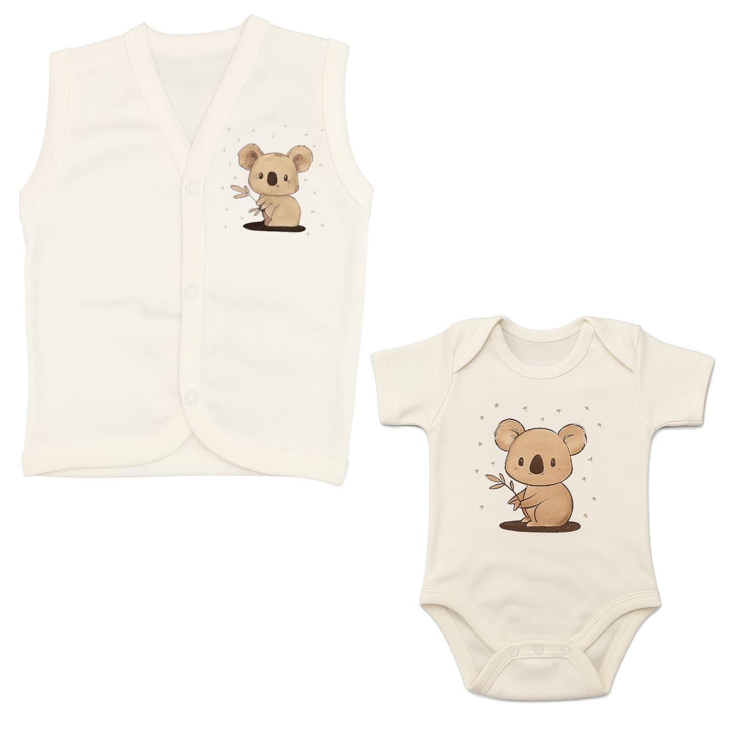 Ensemble cadeau bébé 8 pièces 100% coton naturel nouveau-né 0-4 mois unisexe
