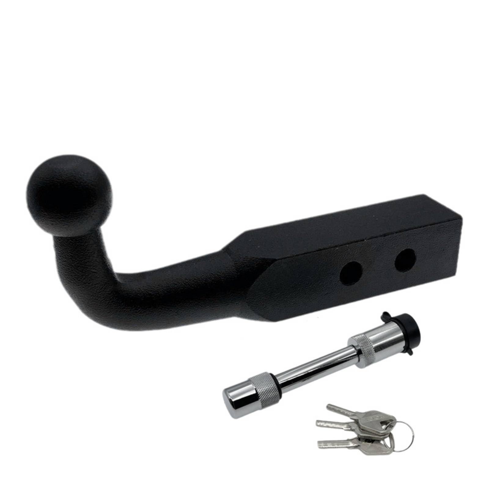 perfeclan Bola de Enganche para Remolque Montaje de Bola Soporte de Enganche Vástago Rectangular Brazo Curvado Orificios Pasantes Metal Resistente Conexión, 2 Pulgadas, Style to 1