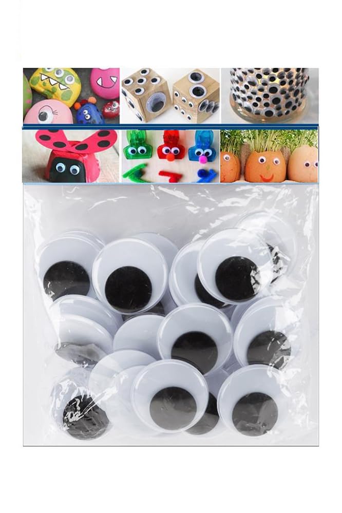 Oynar Göz Siyah 28 mm 20'li 1 Paket Oynayan Göz 28 mm Hobi Tasarım Anasınıfı Kreş Etkinlik Elişi