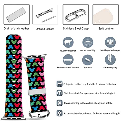 Doo Uc Christmas Floral Watch Bands Compatible With Apple Watch 38Mm/40Mm For Women/Men ,Cartoon Imagesleather Fadeless Pattern Printed Replacement Strap For Iwatch Series 6 5 4 3 2 1 #TOP1