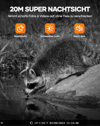 Assark Wildkamera mit Handyübertragungs-App, 48MP 30fps WIAN Solar Wildkamera mit Bewegungsmelder Nachtsicht, Wiederaufladbare 2000mAh Lithium-Batterie, 0,2S Auslöser, IP66 Wasserdicht