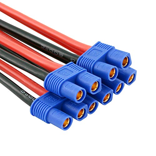 5 conectores hembra EC3 con cable 10cm 14awg BDHI miniatura 4
