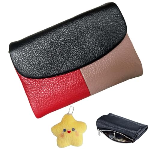 Precious Wallet, Unisex Pebble Leather Wallet, Unisex Pebble Real Leather RFID Wallet, Small Compact Bifold Pocket Purse, Can Hold Coins, ID Cards (#26)