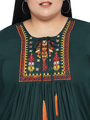 Image of Indietoga Women's Plus Size Rayon Embroidery Tops (2XL to 7XL)