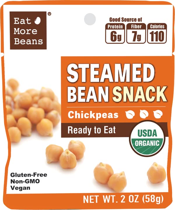 Image of Steamed Bean Snack Series - STEAMED CHICKPEAS (Organic Chickpeas, Water, Sea Salt, Organic Rice Vinegar) - Box of 10