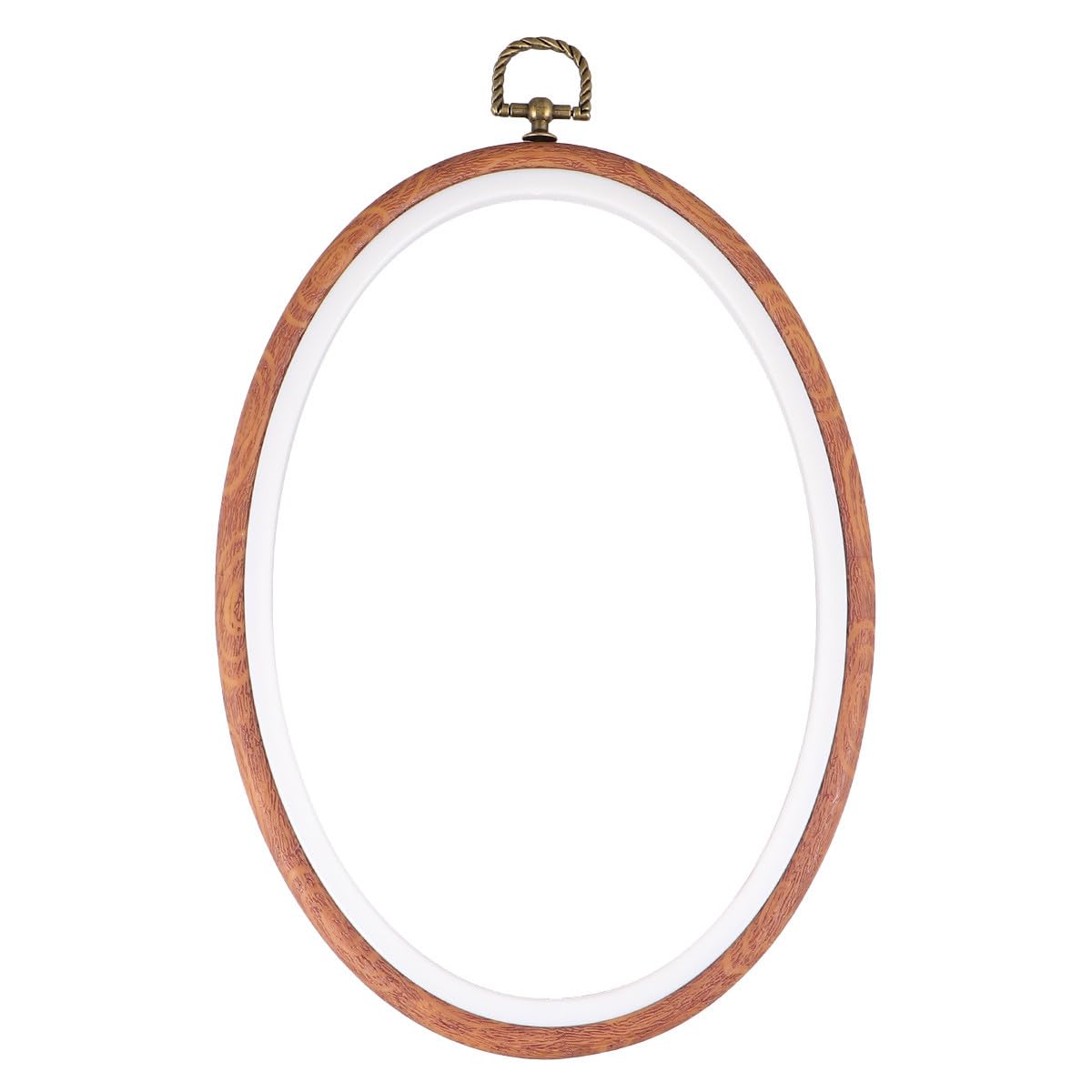 Cabilock Bastidor de Bordado Ovalado 18x25 Cm, 3 Piezas, Aro para Punto de Cruz Diy, Material Plástico Imitación Madera, Herramienta Manual para Costura y Manualidades