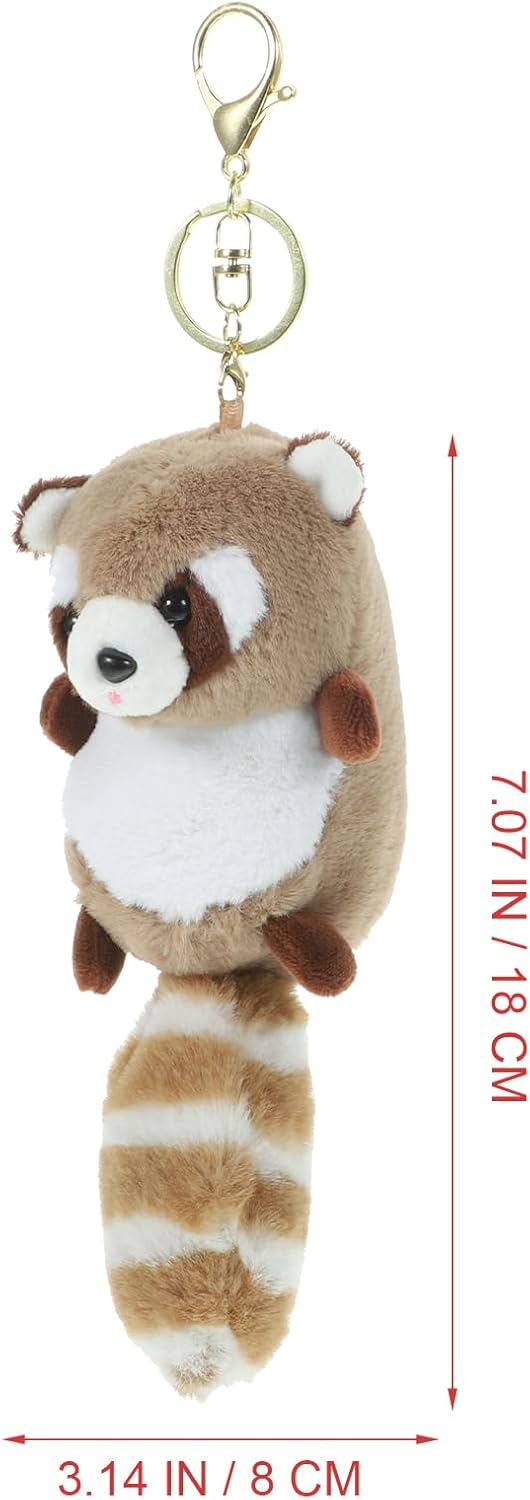 Raccoon Keychains Plush Stuffed Keychain Cute Soft Plush Animal Pendant Toy Jewelry for Handbag Purse - Image 2