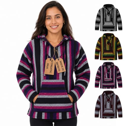 Pink Baja jacket - Mexican baja hoodie men - Drug rug hoodie - Classic sweater pullover - Mexican Ponchos for men - Poncho women - Hippie sweatshirt