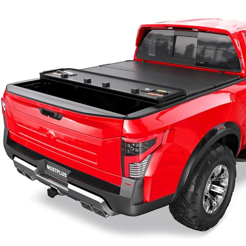 MOSTPLUS 5.5 FT Quad Fold Hard Truck Bed Tonneau Cover Compatible with 2016-2026 Nissan Titan Fleetside 67Inch (w/o Titan Box) 4 Fold Aluminum Bed