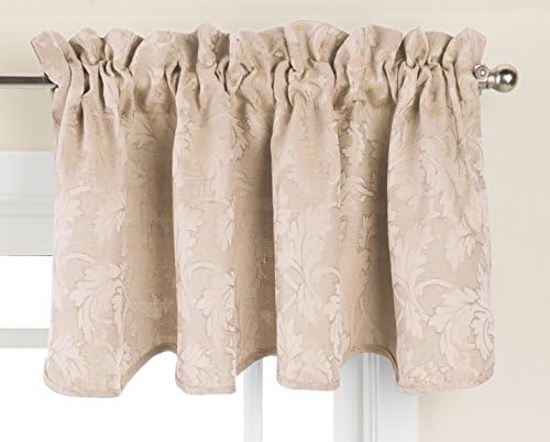 LORRAINE HOME FASHIONS 06333-V-00042 Flora Window Curtain Valance, 52" x 18", Taupe