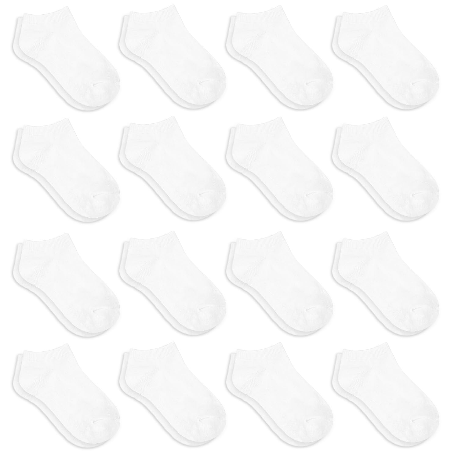 GENTABY Jungen Sneaker Socken Kinder Trainer Weiß Mädchen Knöchelsocken 16 Paare Low Cut Athletic Kleinkind Sport Laufen für 1-13 Jahre