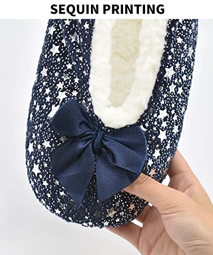 Image of Keyela Women Cozy Warm Slipper Socks, Non Slip Gripper Indoor House Socks | Soft warm cozy fabric, gripper anti-slip bottom for bedroom, lounge and all indoor daily use