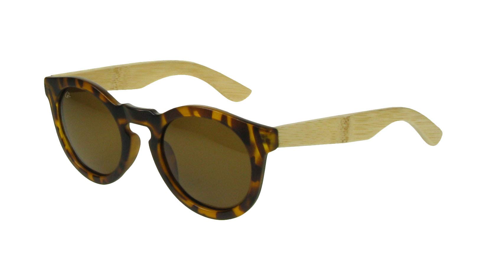 Goodlookers Unisex Tortoiseshell Polarised Bamboo Sunglasses 'Kennedy' /Bamboo