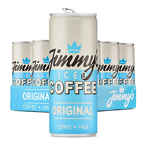 Jimmys Iced Coffee Original SlimCan 12 x 250ml (Pack of 12) Refreshing Ready-to-drink Iced Latte Tins