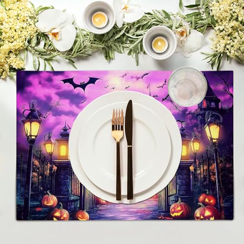 Set de table style gothique violet grand format 45x30 cm lot de 8