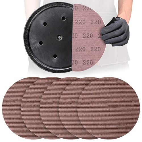 Image of 25 Pcs 9 Inch Mesh Sanding Disc for Drywall Sander 220 Grit | Hook and Loop Anti-Clogging Dust Free Round Sandpaper for Pre-Paint Wall Smoothing, Fine Skim Coat and Topcoat Prep