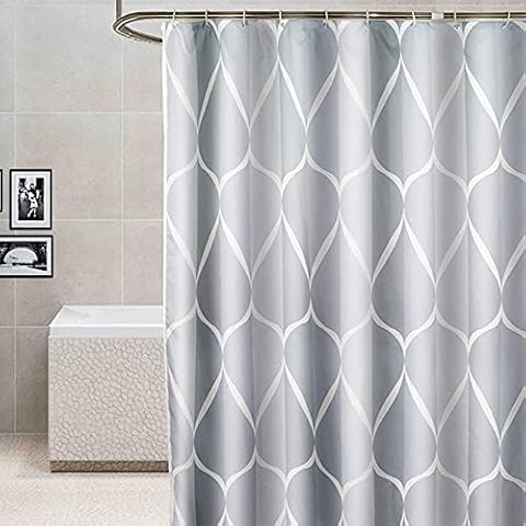 Bestenrose Shower Curtain Mould Proof Resistant Bathroom Weighted Hem Washable Waterproof Bath Curtains With Matching Hook Rings For Shower Stall And Bath Tub (Water Droplets, 180x180 cm) Cover