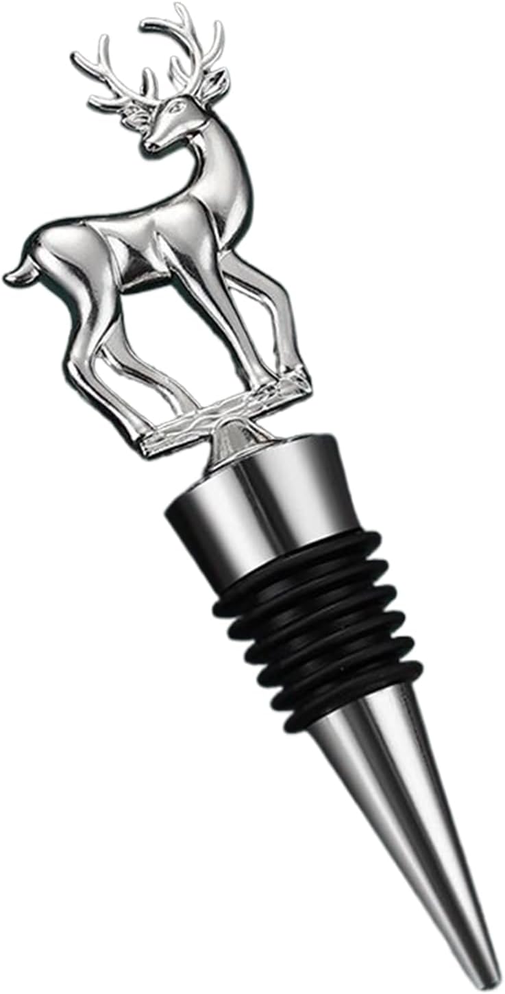 Deer Wine Bottle Stopper - Airtight Seal Wine Bottle Stopper,Leakproof Home Bar Beverage Sealer Corks for Drinks Vinegar Olive Oil Champagne