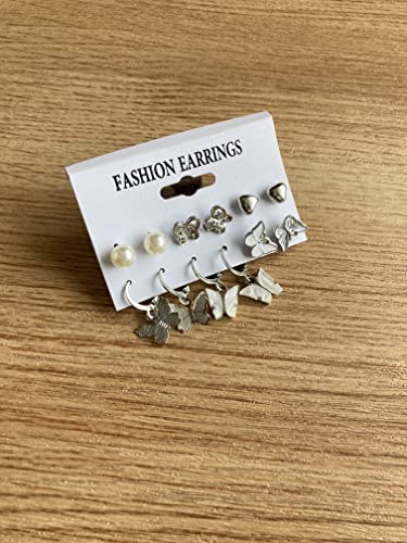 Image of ANNACREATIONS Stylish combo of pearl stud hoop earrings set for Women Girls