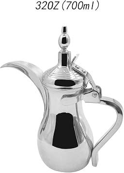 Traditional Pot, Stainless Steel Teapot, Dallah Beverage Jug, Khaleeji Coffee Pot, Tea Kettle for Eid, Multi, 700ml