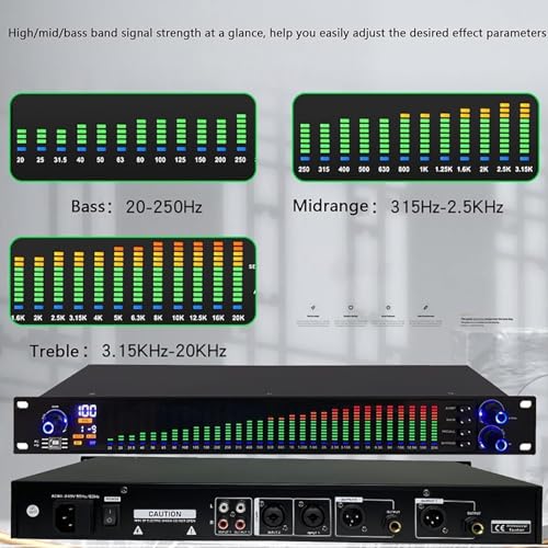 Ecualizador Gráfico Estéreo de 31 Bandas con Pantalla LED de Espectro, 10 Modos Preestablecidos, para KTV y Actuaciones en Escenario (EQ-777S) miniatura 4