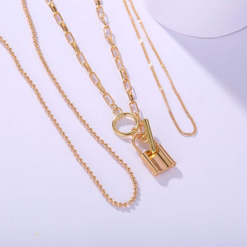 Layered Necklace Set - Gold Plated Jewelry