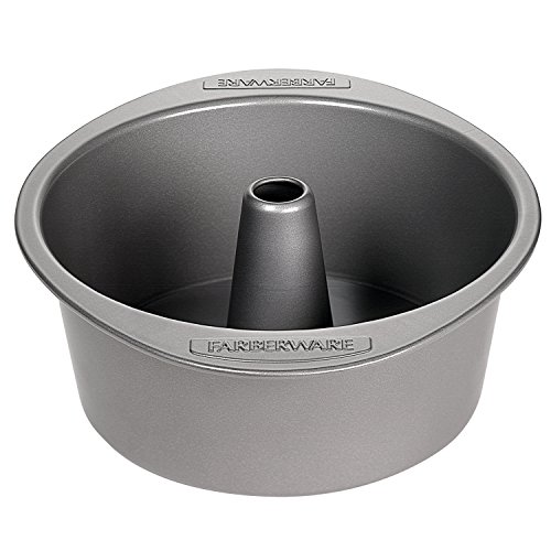 Farberware Nonstick Bakeware Angel Food Baking Pan / Angel Food Cake Pan, Round - 10 Inch, Gray